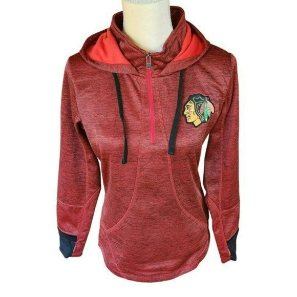 CHICAGO BLACKHAWKS 'Old Time Hockey' OTH Newbury Collection 1/4 Zip Hoodie - Picture 6 of 11